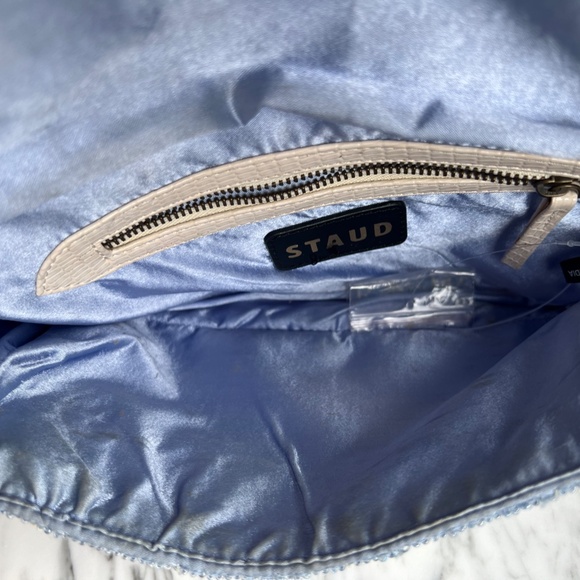 STAUD Tommy Beaded Bag Zebra in Light Blue Cream - Picture 4 of 6